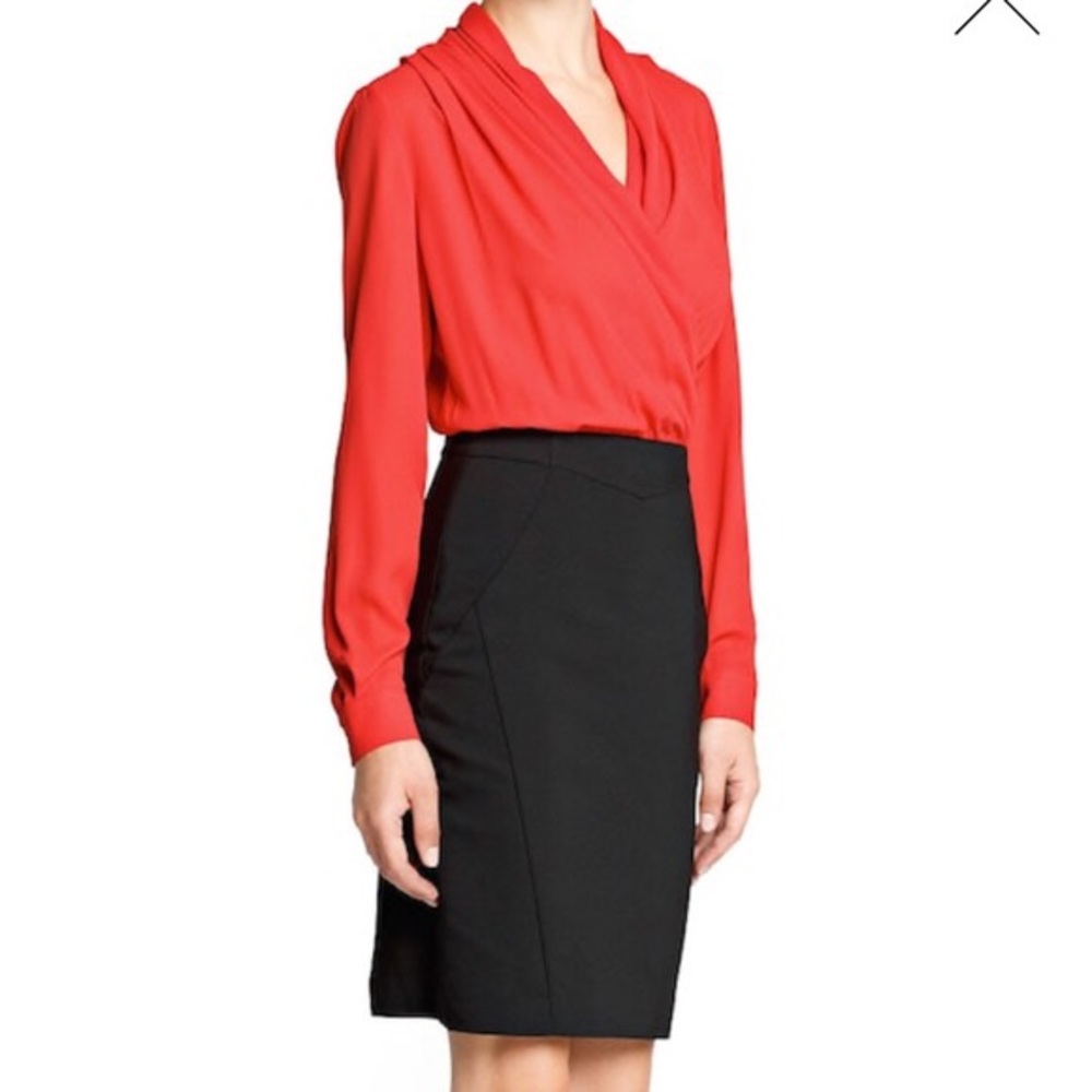 NWOT Mango Coral Blouse/Pencil Skirt Dress